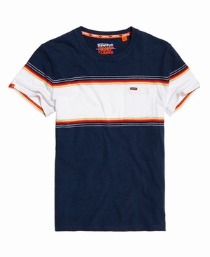 Superdry Chestband Pocket Férfi Pólók Kék | CKXNL5623